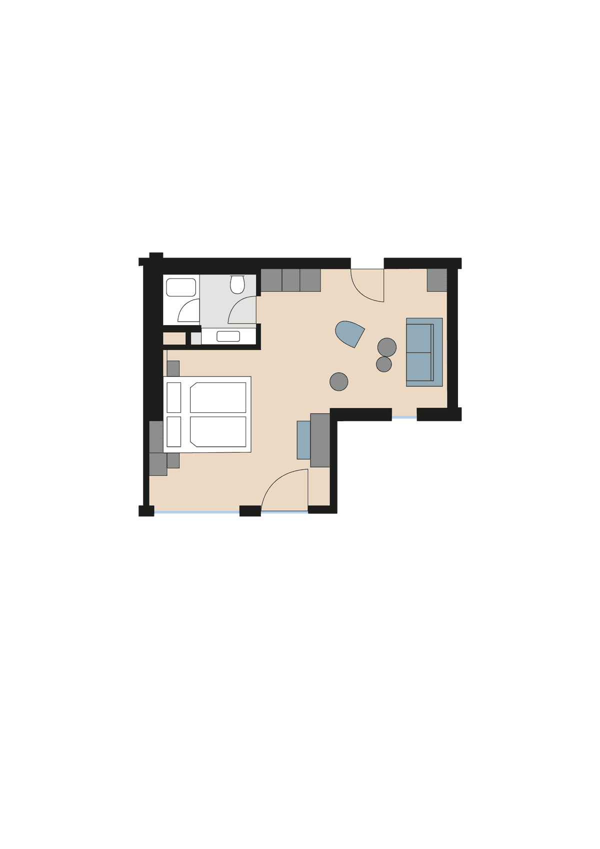 Grundriss Modernes Superior Juniorsuite (Buhlbachsaue)