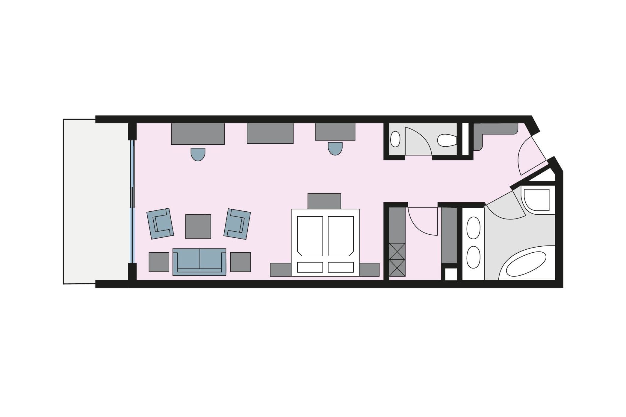 Grundriss der Traditionellen Juniorsuite im Engel Obertal