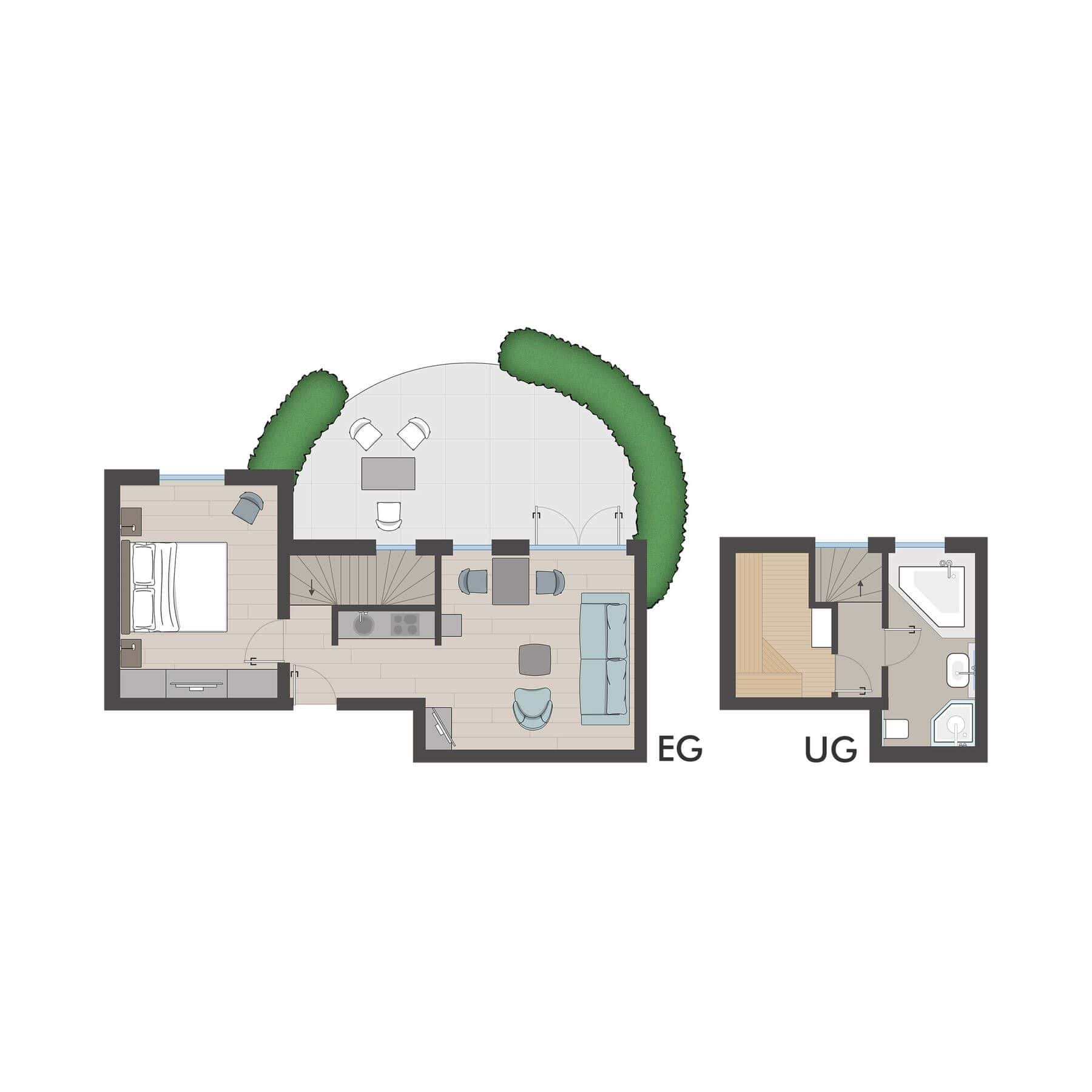 Grundriss Appartement Traubenhyazinthe im Lüüvhoog, Keitum